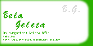 bela geleta business card