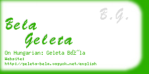 bela geleta business card
